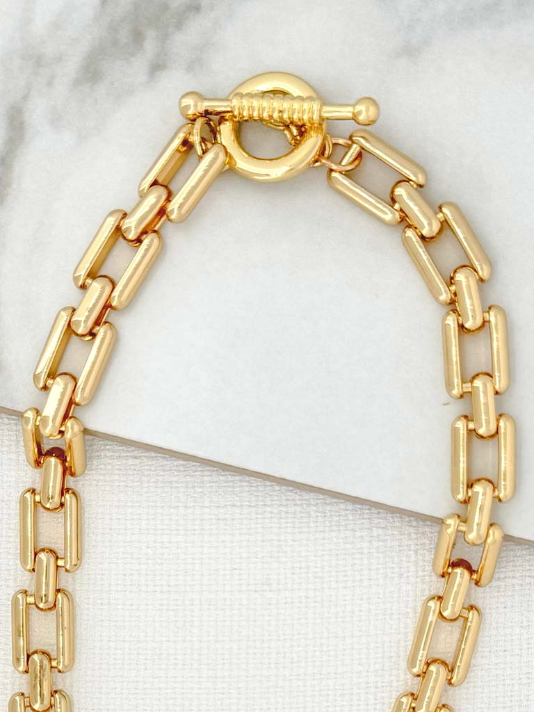 Envy Chain Link T-Bar Necklace - Gold