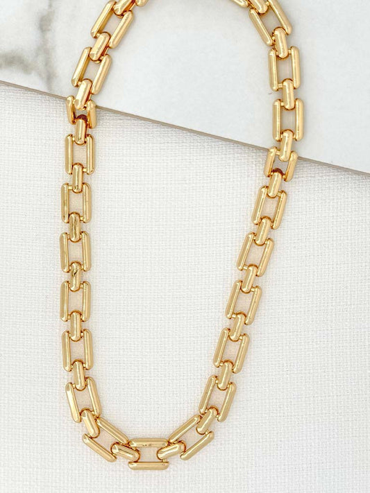 Envy Chain Link T-Bar Necklace - Gold