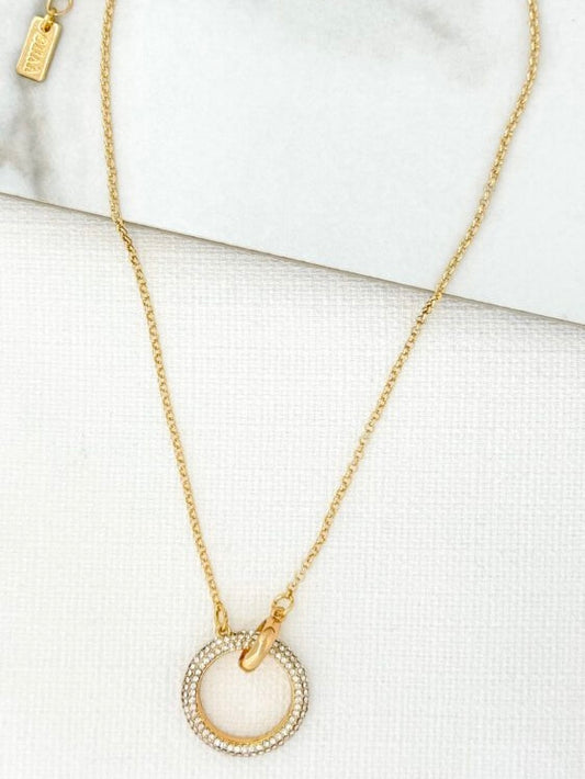 Envy Embellished Ring Necklace - Gold