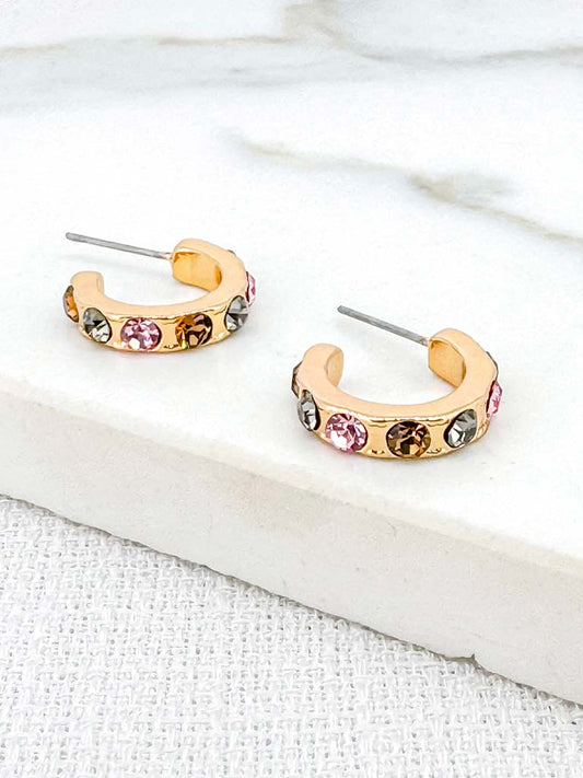 Envy Rainbow Hoop Earrings - Gold