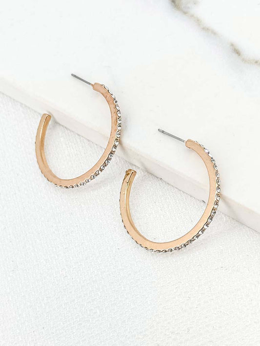 Envy Diamanté Hoop Earrings - Gold