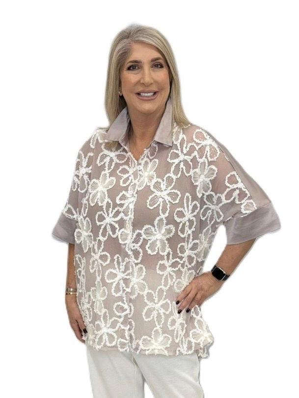Malissa J Daisy Embellished Shirt