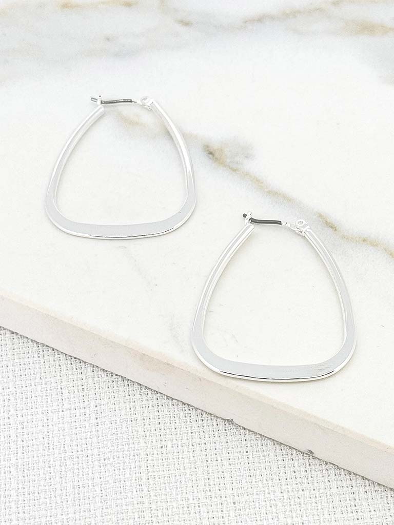 Envy Reuleaux Hoop Earrings - Silver