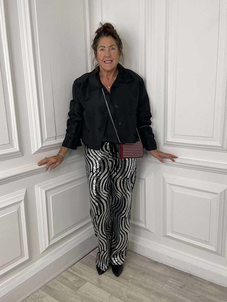 Malissa J Swirl Sequin Trousers