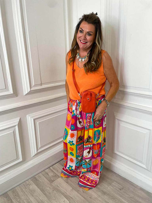Kitsch Patterned Palazzos - Rio Patchwork