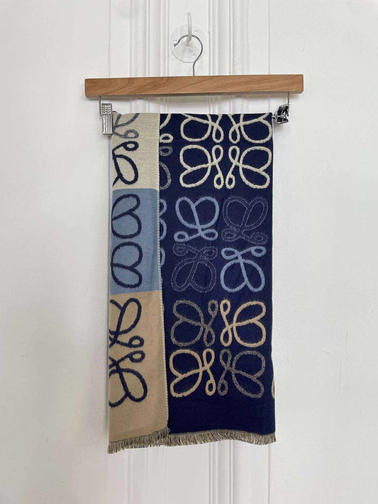 Malissa J Loop Print Scarf - Navy