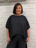 Malissa J Curved Pleat Top - Black