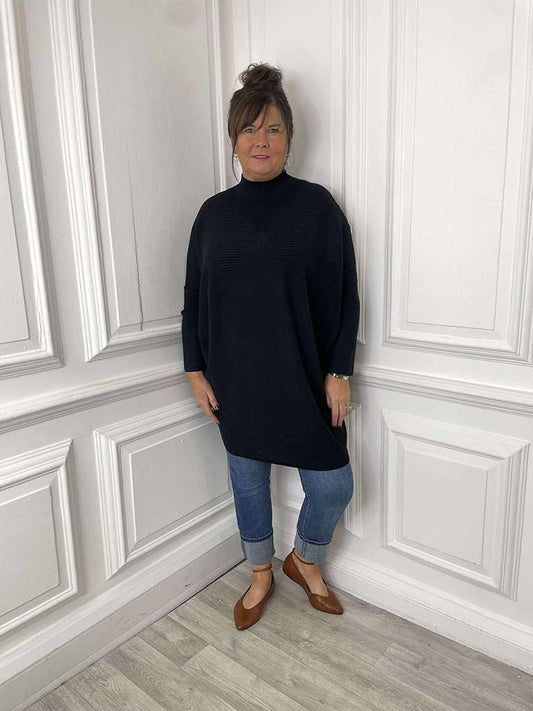 Eb&Ive Palmer Oversize Knit Tunic - Black