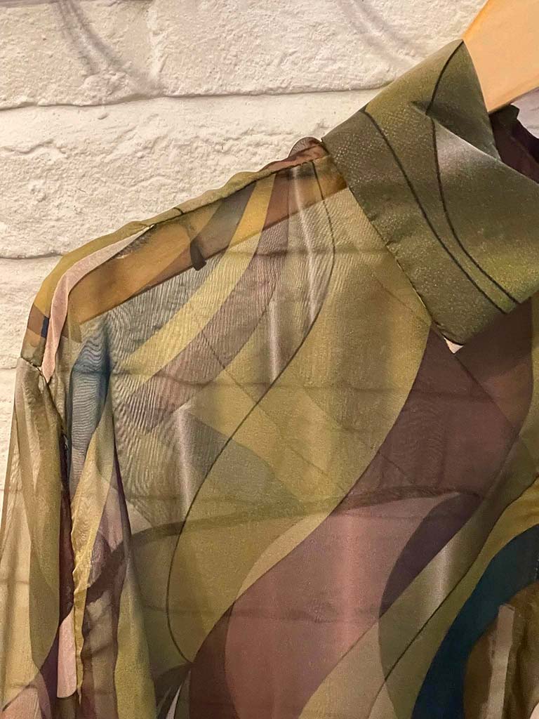 Vintage Swirl Shirt - Olive & Navy