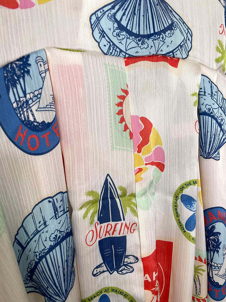 Tahiti Pussybow Blouse - Ocean