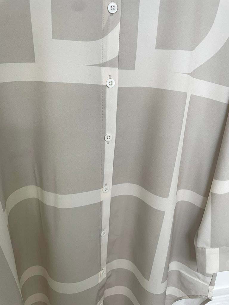 Agata Geometric Shirt Dress - Pebble