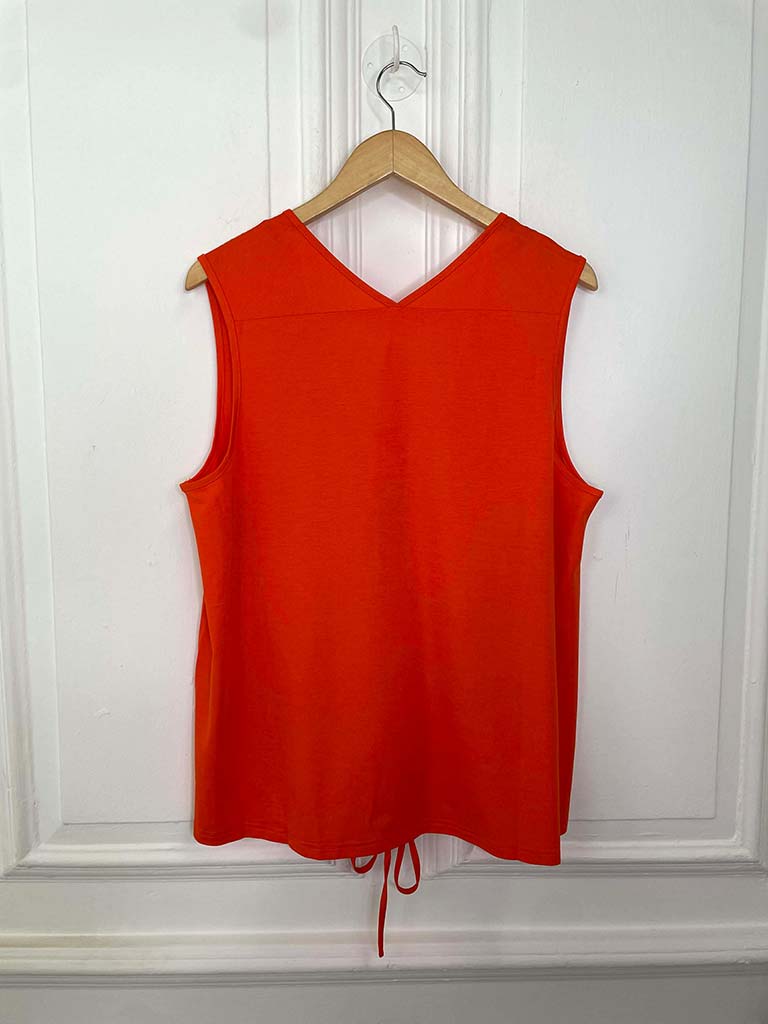 Malissa J Silk Feel Drawstring Vest - Orange