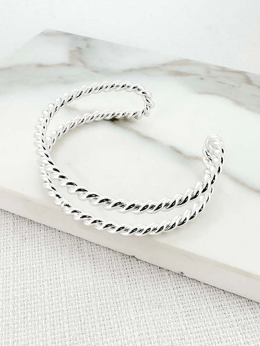 Envy Twisted Bangle - Silver