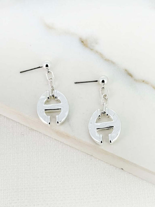 Envy Anchor Drop Earrings - Silver