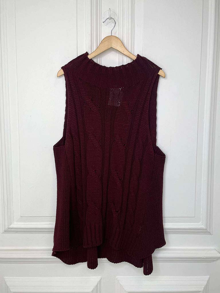 Cable Tank Knit - Burgundy