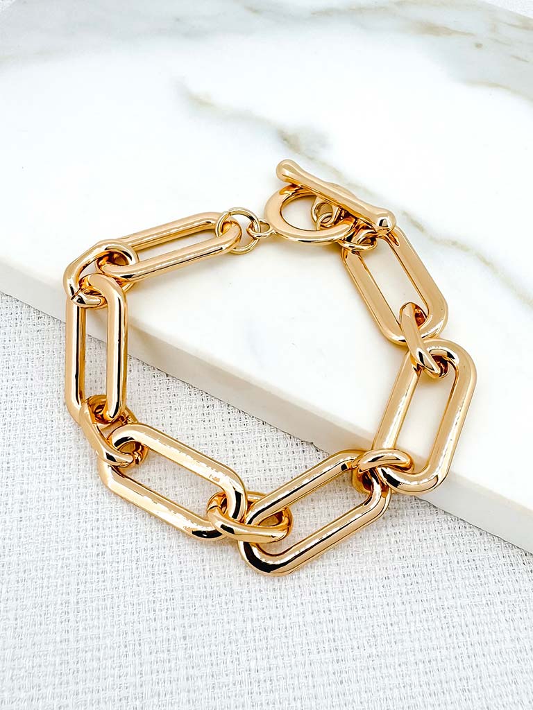 Envy T-Bar Chainlink Bracelet - Gold