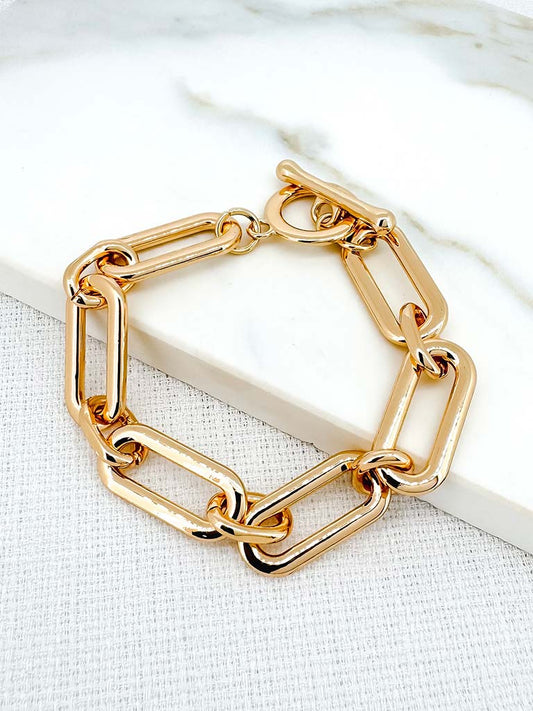 Envy T-Bar Chainlink Bracelet - Gold