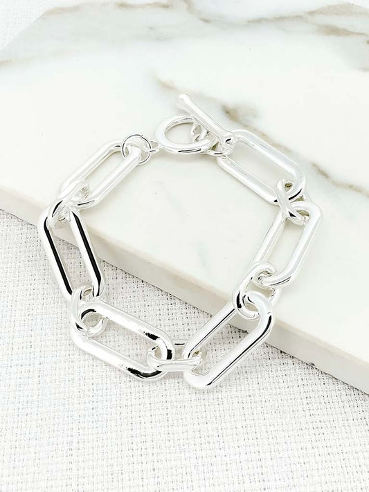 Envy T-Bar Chainlink Bracelet - Silver