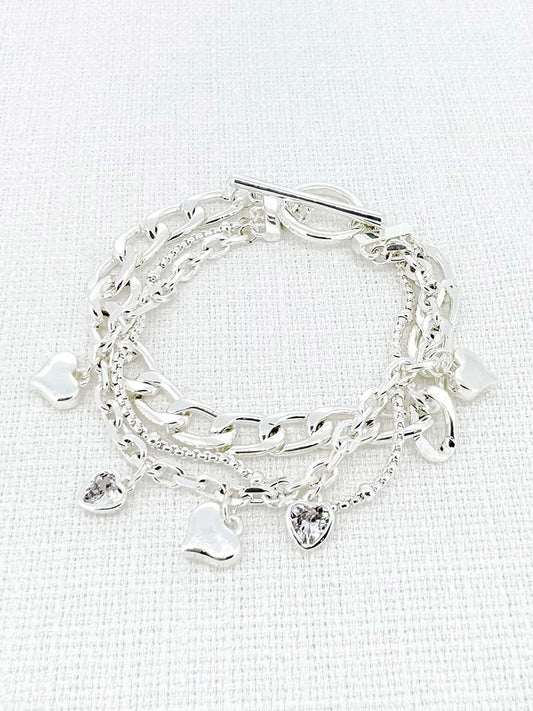Envy Heart Charm Bracelet - Silver