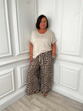 Wide Leg Leopard Print Joggers