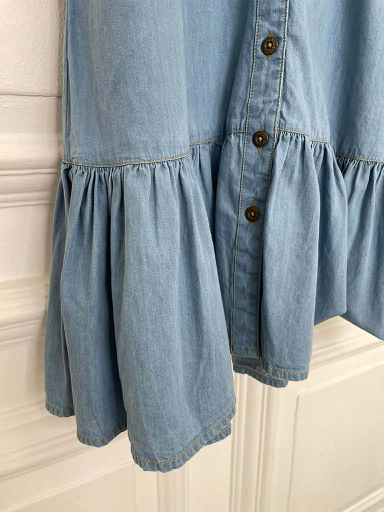 Denim Peplum Button Up Dress