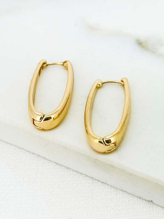 Envy Ellipse Hoop Earrings - Gold