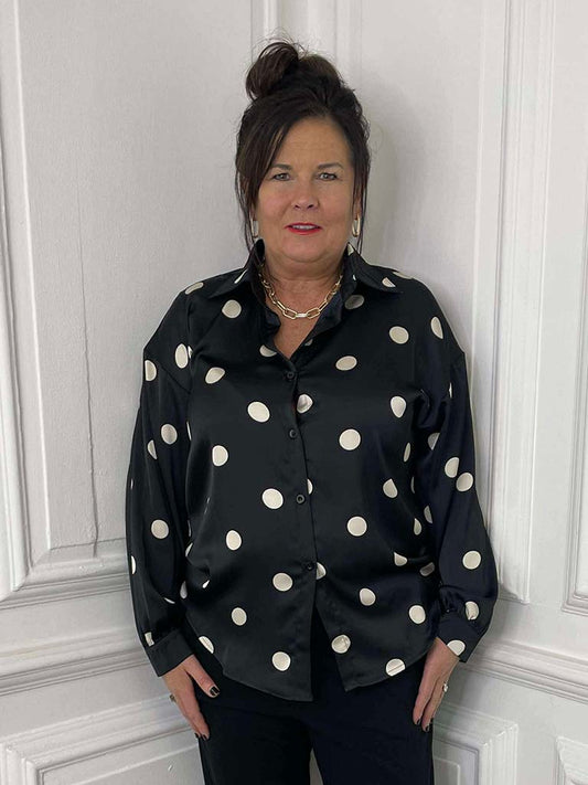 Polka Dot Shirt - Black