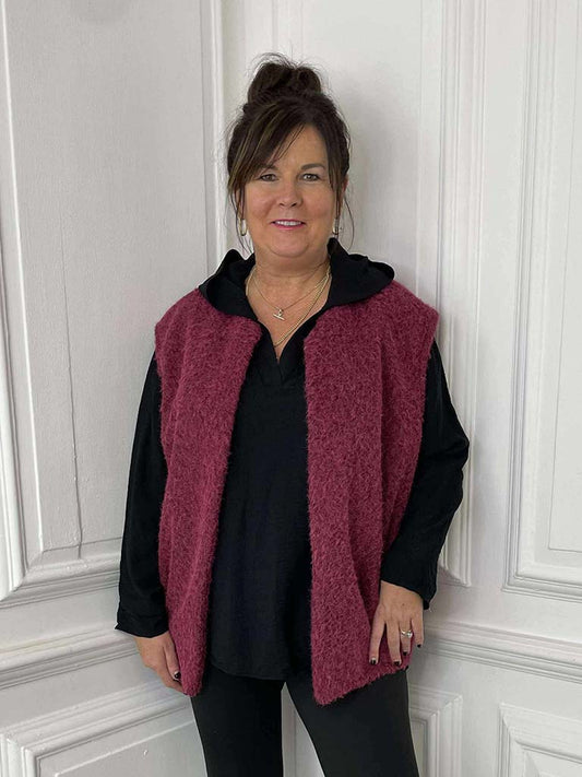 Boucle Waistcoat - Mulberry