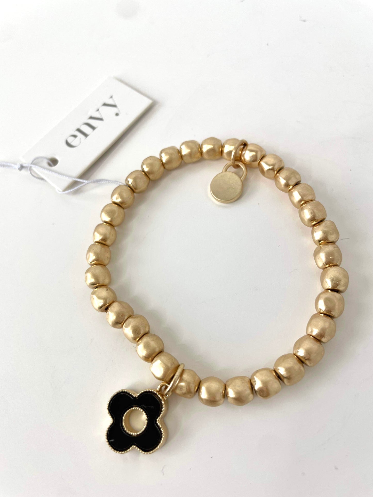 Envy Alhambra Beaded Bracelet - Gold & Black