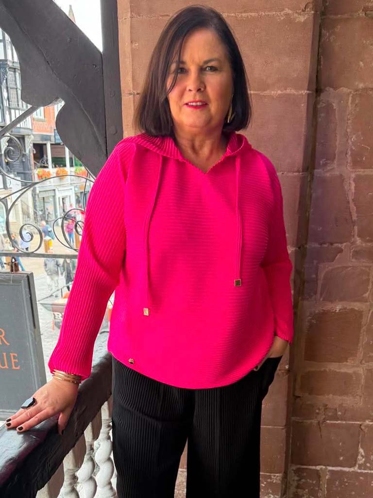 Malissa J Pleat Hoodie - Pink