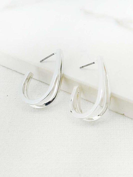 Envy Split Hoop Earrings - Silver