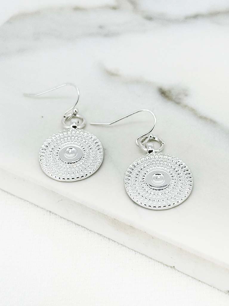 Envy Mandala Earrings - Silver