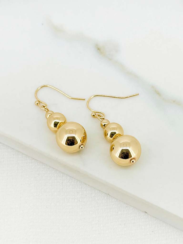 Envy Bead Drop Earrings - Gold