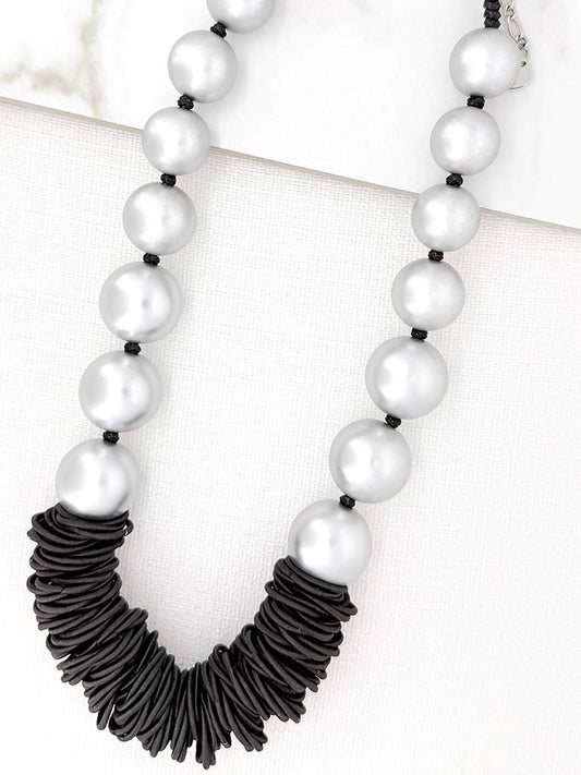 Envy Silver Chunky Bead Necklace