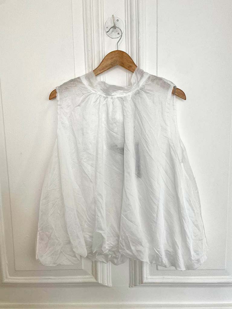 Bubble Hem Top - White