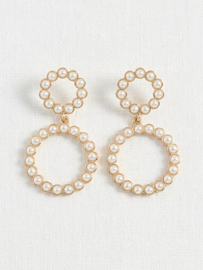 Envy Pearl Ring Drop Earrings - Gold