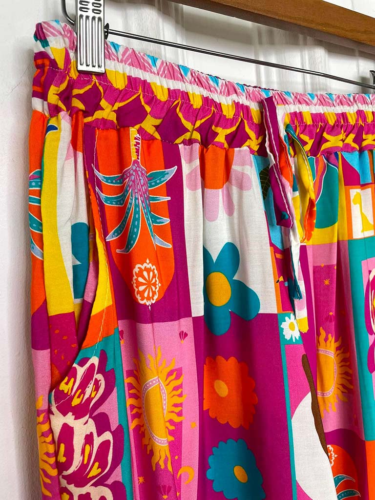 Kitsch Patterned Palazzos - Rio Patchwork