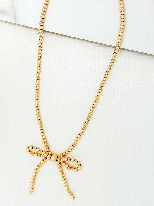 Envy Bow Necklace - Gold