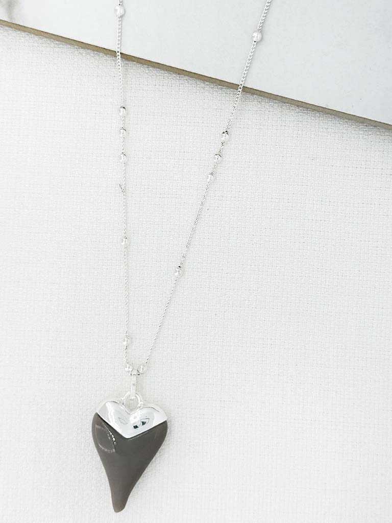 Envy Heart Necklace - Silver
