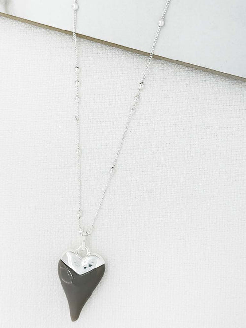 Envy Heart Necklace - Silver