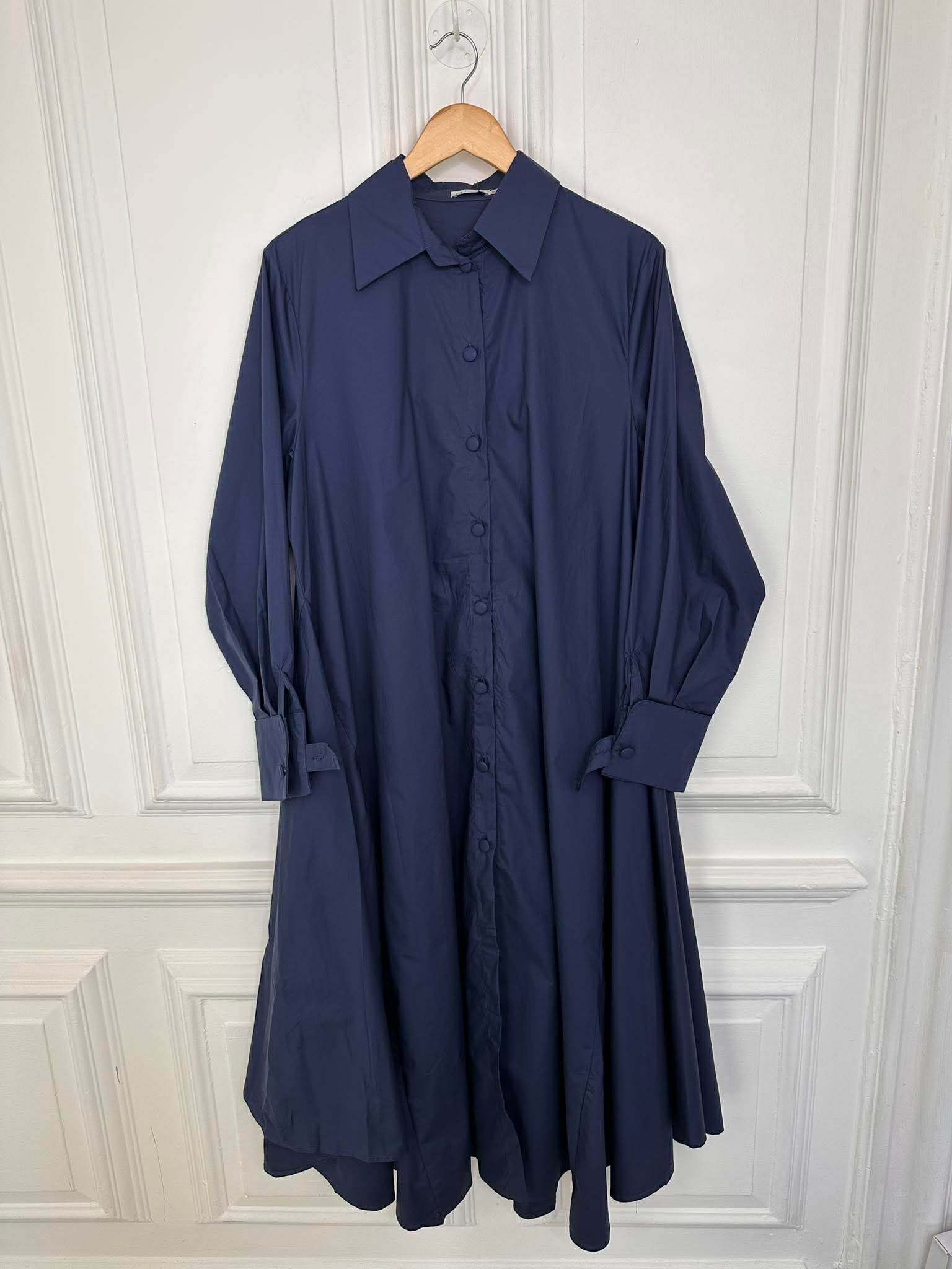Tailored Shirt Dress - Navy