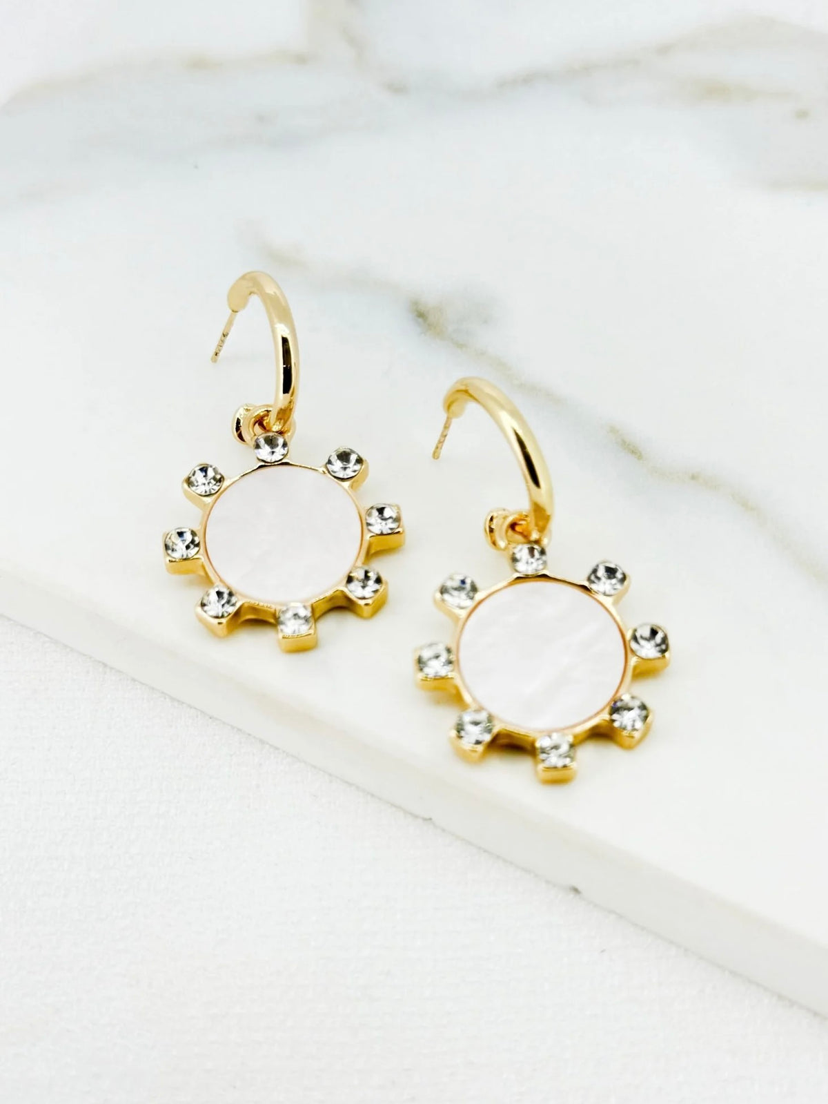 Envy Diamanté Ring Earrings - Gold