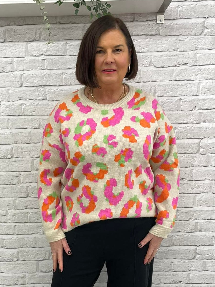 Malissa J Leopard Knit - Stone