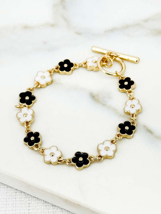 Envy T-Bar Daisy Bracelet - Gold