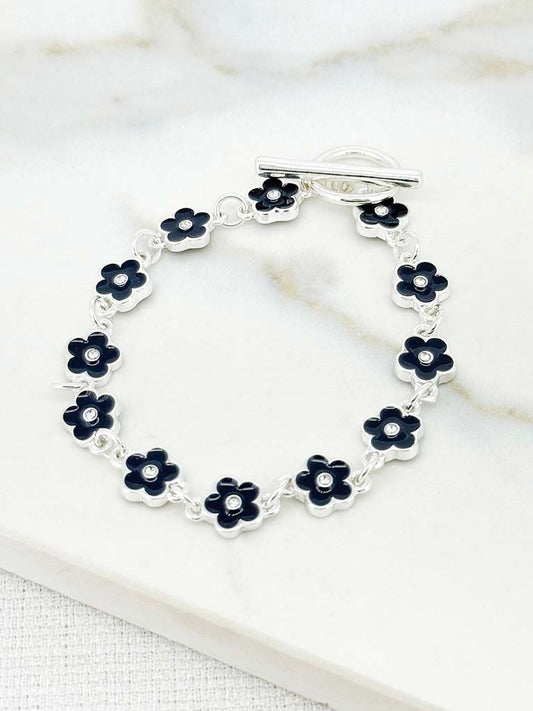 Envy T-Bar Daisy Bracelet - Silver