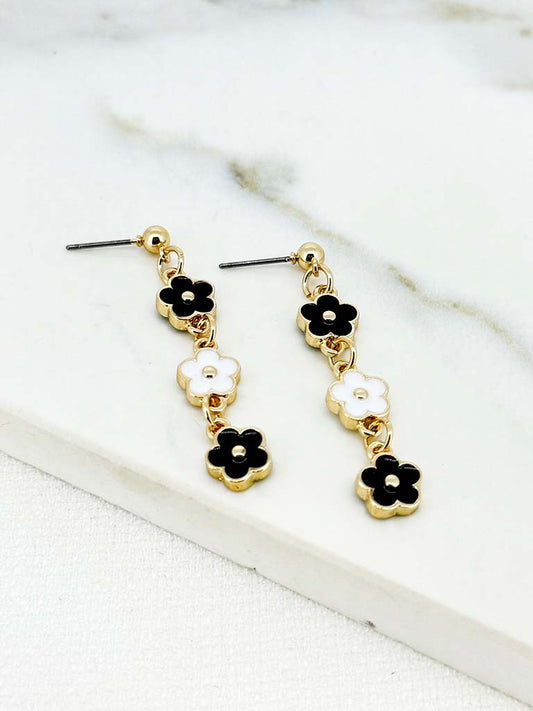 Envy Daisy Drop Earrings - Gold