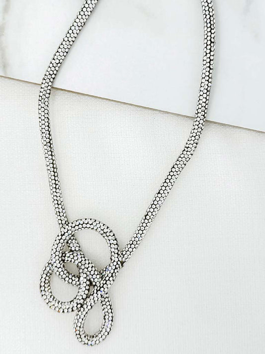 Envy Shimmer Knot Necklace - Silver