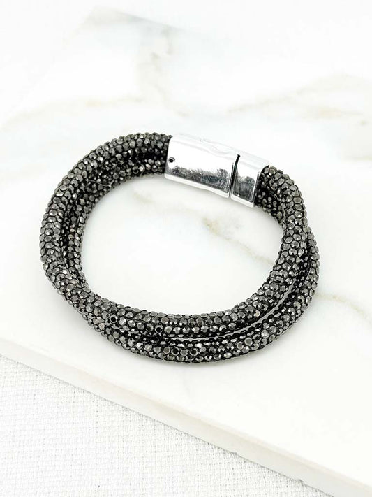 Envy Shimmer Wrap Bracelet - Black
