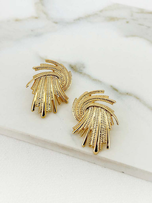 Envy Fan Earrings - Gold