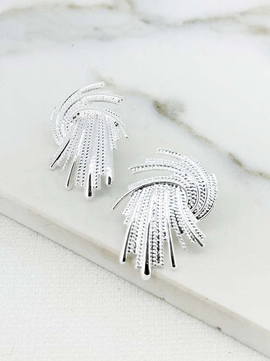 Envy Fan Earrings - Silver